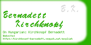 bernadett kirchknopf business card